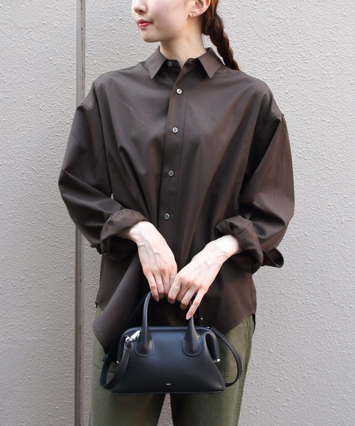 THE SHINZONE(ザ シンゾーン)の「THE SHINZONE/シンゾーン ウォッシャブルウールダディシャツ WASHABLE WOOL DADDY SHIRT 26SMSBL07・10(シャツ/ブラウス・レディース・ブラウン/ネイビー/グレー・FREE)」の2枚目の写真