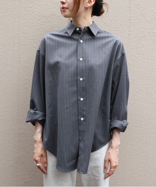 THE SHINZONE(ザ シンゾーン)の「THE SHINZONE/シンゾーン ウォッシャブルウールダディシャツ WASHABLE WOOL DADDY SHIRT 26SMSBL07・10(シャツ/ブラウス・レディース・ブラウン/ネイビー/グレー・FREE)」の18枚目の写真
