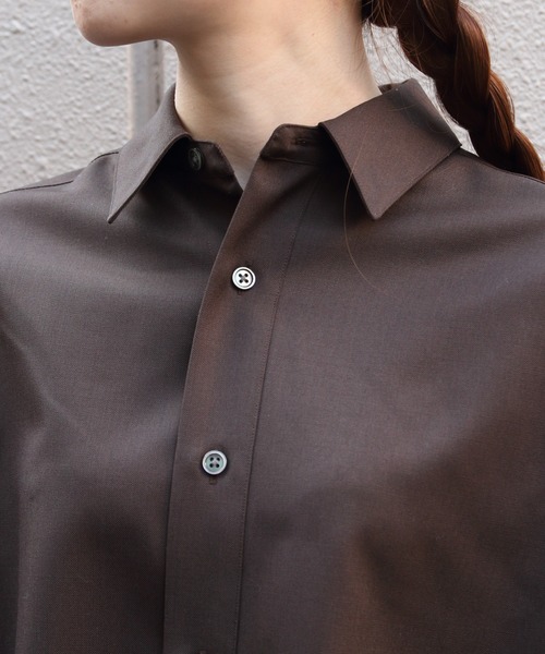 THE SHINZONE(ザ シンゾーン)の「THE SHINZONE/シンゾーン ウォッシャブルウールダディシャツ WASHABLE WOOL DADDY SHIRT 26SMSBL07・10(シャツ/ブラウス・レディース・ブラウン/ネイビー/グレー・FREE)」の7枚目の写真