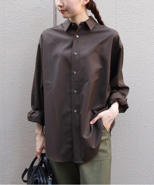 THE SHINZONE(ザ シンゾーン)の「THE SHINZONE/シンゾーン ウォッシャブルウールダディシャツ WASHABLE WOOL DADDY SHIRT 26SMSBL07・10(シャツ/ブラウス・レディース・ブラウン/ネイビー/グレー・FREE)」の9枚目の写真