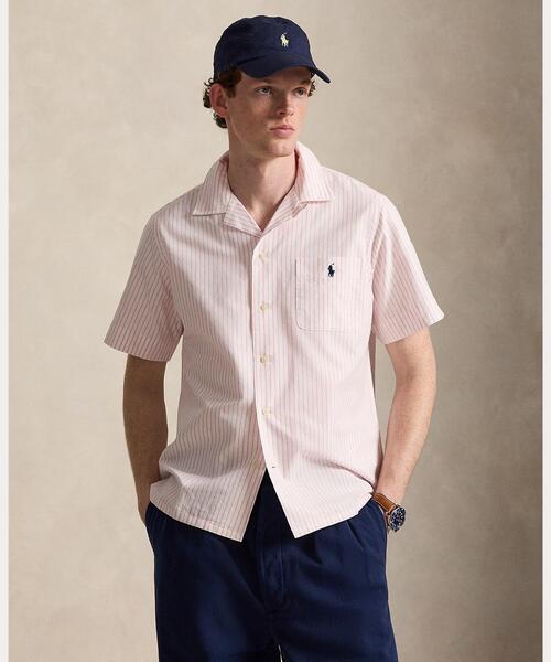 POLO RALPH LAUREN(ポロ ラルフ ローレン)の「クラシック フィット ストライプド オックスフォード キャンプ シャツ(シャツ/ブラウス・メンズ・ホワイト・S/M/L/XL/XS)」の1枚目の写真