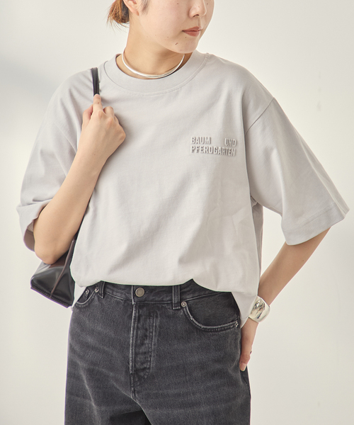 BAUM UND PFERDGARTEN（バウムウンドヘルガーデン）の「BAUM UND PFERDGARTEN/バウム ウンド ヘルガーデン JIANA 24856 Tシャツ（Tシャツ/カットソー・レディース・グレー・SMALL）」の3枚目の写真