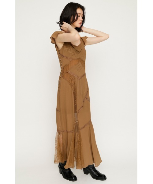 SLY（スライ）の「OPEN BACK MERMAID L/OP オープンバックマーメイドロングワンピース 夏服（ワンピース・レディース・ブラック/ダークベージュ・FREE）」の9枚目の写真