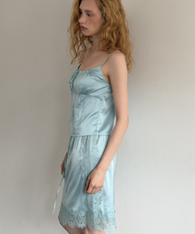 SILK TOUCH LACE MIDI SKIRT (MINT)