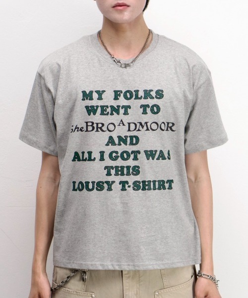 Chikashitsu +(チカシツプラス)の「【Chikashitsu +】college message t-shirt (3color) / 【チカシツプラス】カレッジロゴメッセージプリント半袖Tシャツ(Tシャツ/カットソー・メンズ・ブラック/ホワイト/グレー・ONE SIZE)」の19枚目の写真