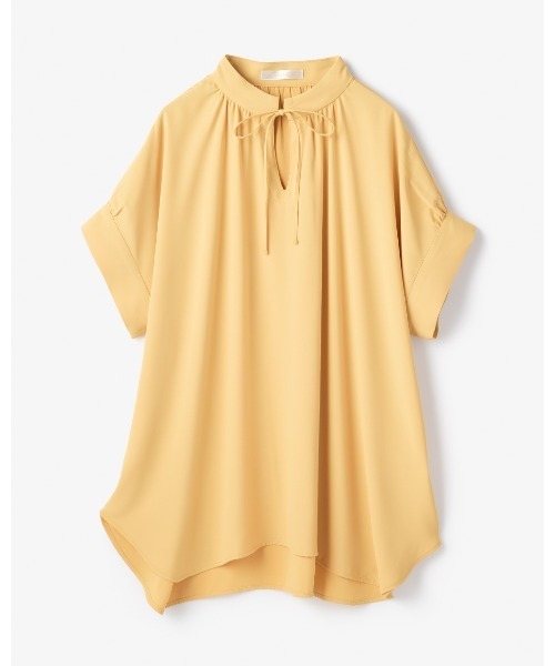 DoCLASSE( ドゥクラッセ)の「バックサテンジョーゼット・ドロストブラウス(Tシャツ/カットソー・レディース・ブラック/イエロー/ネイビー/ベージュ/ストーン・11/13/7/9)」の9枚目の写真