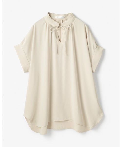 DoCLASSE( ドゥクラッセ)の「バックサテンジョーゼット・ドロストブラウス(Tシャツ/カットソー・レディース・ブラック/イエロー/ネイビー/ベージュ/ストーン・11/13/7/9)」の18枚目の写真