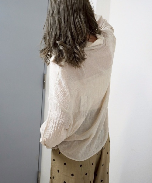 gossara（ゴサラ）の「【抜け感漂う一枚】裾ドロストスキッパーブラウス（シャツ/ブラウス・レディース・チャコールグレー/ブラウン/ライトグレー・FREE）」の11枚目の写真