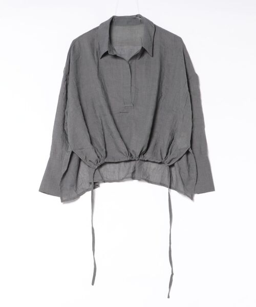 gossara（ゴサラ）の「【抜け感漂う一枚】裾ドロストスキッパーブラウス（シャツ/ブラウス・レディース・チャコールグレー/ブラウン/ライトグレー・FREE）」の15枚目の写真
