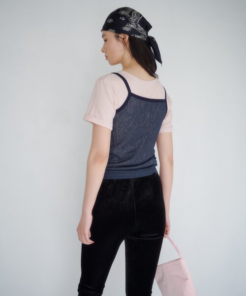 SHENERY(シーナリー)の「ドライタッチT&レースキャミSET(Tシャツ/カットソー・レディース・ピンク/ブラック/ライム・FREE)」の9枚目の写真
