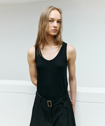 U-Neck Sleeveless Top_Black