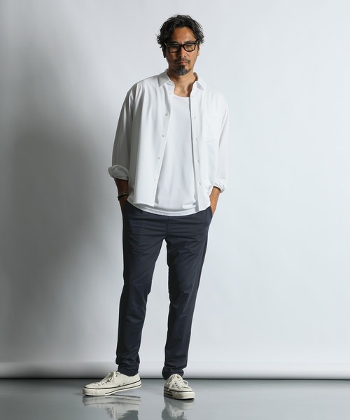 The DUFFER of ST.GEORGE(ザダファーオブセントジョージ)の「『WONDER SHAPE』ATHLEISURE:360°全方向高伸縮『ワンダーシェイプ』接触冷感 ハイパーストレッチ アスレジャーパンツ(その他パンツ・メンズ・ブラック/ネイビー・LARGE/X-LARGE/MEDIUM)」の6枚目の写真