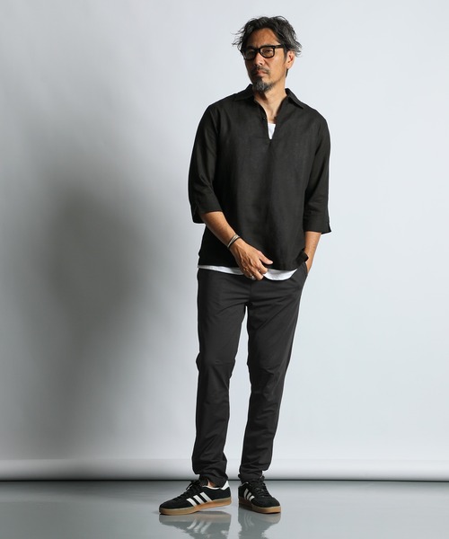 The DUFFER of ST.GEORGE(ザダファーオブセントジョージ)の「『WONDER SHAPE』ATHLEISURE:360°全方向高伸縮『ワンダーシェイプ』接触冷感 ハイパーストレッチ アスレジャーパンツ(その他パンツ・メンズ・ブラック/ネイビー・LARGE/X-LARGE/MEDIUM)」の4枚目の写真