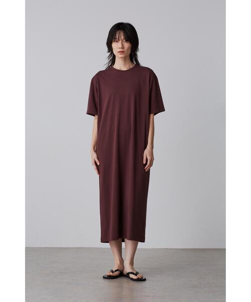 YLEVE(イレーヴ)の「YLEVE / ORGANIC COTTON BIO T-SHIRT ONE PIECE(ワンピース・レディース・ピンク/ネイビー/ブラウン・1)」の2枚目の写真