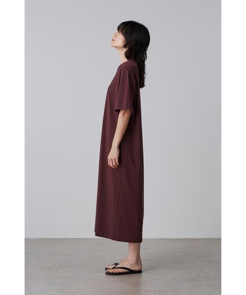 YLEVE(イレーヴ)の「YLEVE / ORGANIC COTTON BIO T-SHIRT ONE PIECE(ワンピース・レディース・ピンク/ネイビー/ブラウン・1)」の4枚目の写真