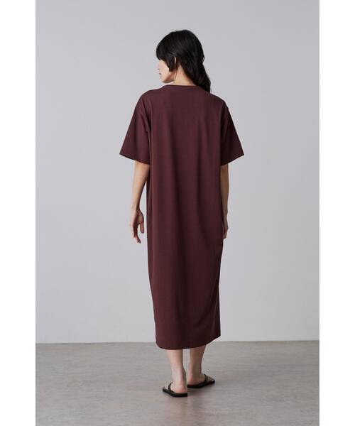 YLEVE(イレーヴ)の「YLEVE / ORGANIC COTTON BIO T-SHIRT ONE PIECE(ワンピース・レディース・ピンク/ネイビー/ブラウン・1)」の5枚目の写真