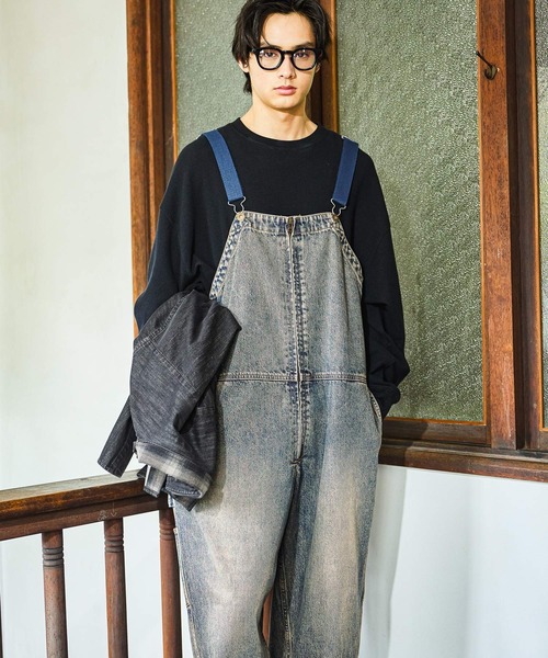 niko and...（ニコアンド）の「Denim Work Overalls [niko and ...JEANS]（サロペット/オーバーオール・メンズ・アクア/ブラウン・MEDIUM/LARGE）」の15枚目の写真
