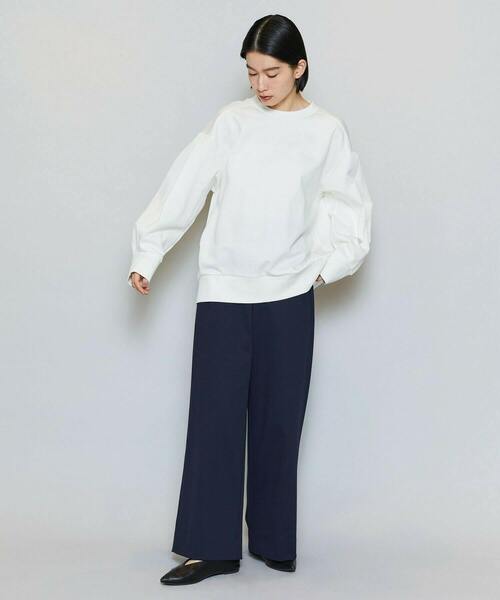 MOGA(モガ)の「ライトダンボールジャージトップス(Tシャツ/カットソー・レディース・ホワイト/チャコールグレー/スミクロ・2)」の6枚目の写真