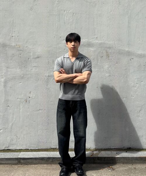 HYOJI(ヒョージ)の「26 SS ウォッシャブルリネンオープンカラークロップニット (6カラー)(ニット/セーター・メンズ・クリーム/レッド/グレー/ブラック/チャコール/ネイビー・L/XL/M)」の17枚目の写真