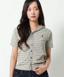 ALAND | 【UNISEX】ALAND／ボーダーフード半袖カーデ(カーディガン/ボレロ)