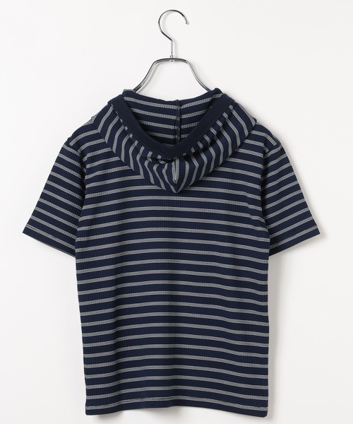 ALAND(エーランド)の「【UNISEX】ALAND/ボーダーフード半袖カーデ(カーディガン/ボレロ・レディース・ネイビー/ブラック/グレー・SMALL/LARGE)」の19枚目の写真