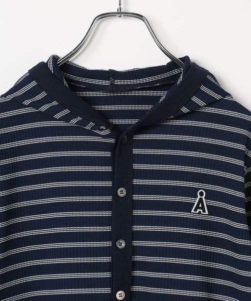 ALAND(エーランド)の「【UNISEX】ALAND/ボーダーフード半袖カーデ(カーディガン/ボレロ・レディース・ネイビー/ブラック/グレー・SMALL/LARGE)」の20枚目の写真