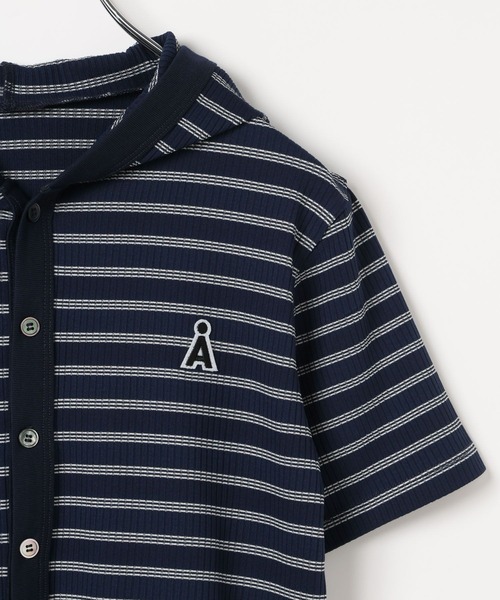 ALAND(エーランド)の「【UNISEX】ALAND/ボーダーフード半袖カーデ(カーディガン/ボレロ・レディース・ネイビー/ブラック/グレー・SMALL/LARGE)」の21枚目の写真
