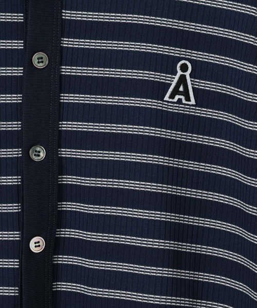 ALAND(エーランド)の「【UNISEX】ALAND/ボーダーフード半袖カーデ(カーディガン/ボレロ・レディース・ネイビー/ブラック/グレー・SMALL/LARGE)」の12枚目の写真
