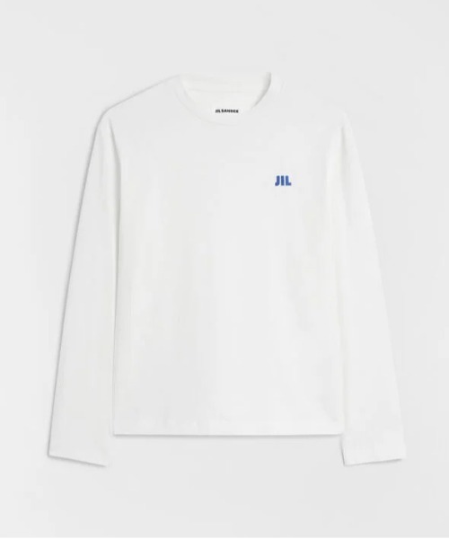 JIL SANDER(ジルサンダー)の「T-SHIRT CN LS EMB(Tシャツ/カットソー・レディース・ホワイト/ブラック・XS/L/M/S)」の2枚目の写真