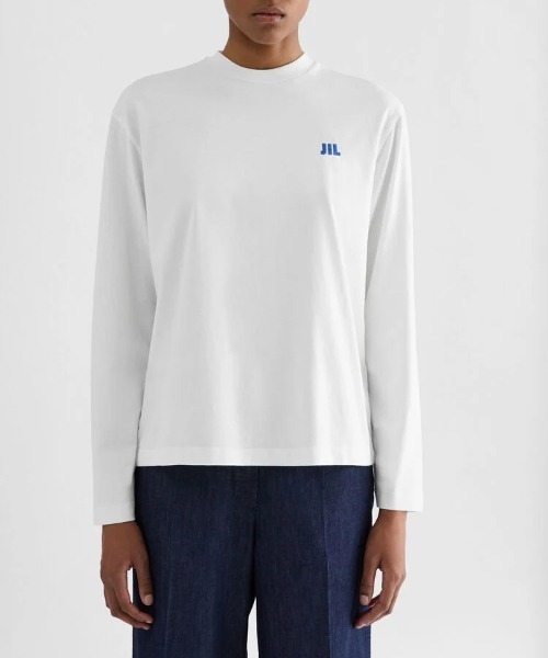 JIL SANDER(ジルサンダー)の「T-SHIRT CN LS EMB(Tシャツ/カットソー・レディース・ホワイト/ブラック・XS/L/M/S)」の4枚目の写真