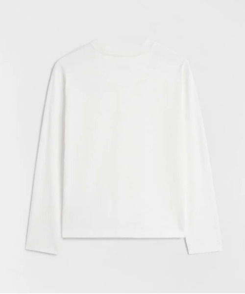 JIL SANDER(ジルサンダー)の「T-SHIRT CN LS EMB(Tシャツ/カットソー・レディース・ホワイト/ブラック・XS/L/M/S)」の3枚目の写真