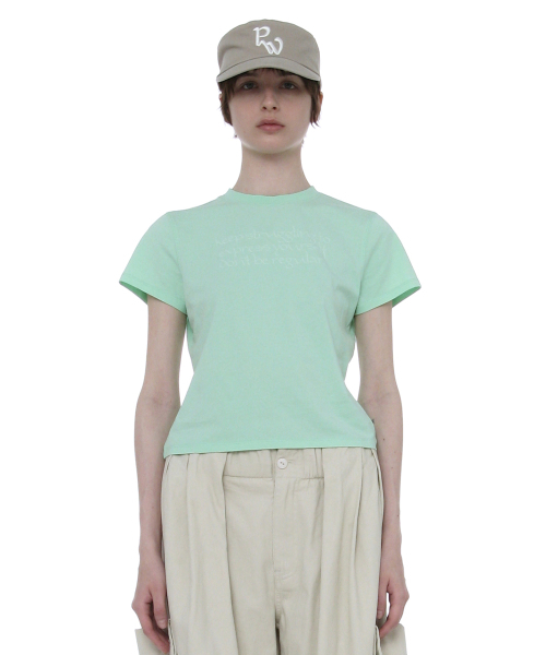 PARTIMENTO WOMEN(パルティメントウィメン)の「DBR プリンテッドショートスリーブTシャツ_ミント(Tシャツ/カットソー・レディース・その他・SMALL/MEDIUM)」の1枚目の写真