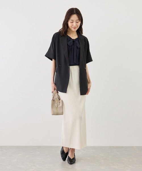 ROPE' PICNIC(ロペピクニック)の「フレンチスリーブリボンブラウス(シャツ/ブラウス・レディース・ネイビー/キナリ/サックスブルー・FREE)」の21枚目の写真