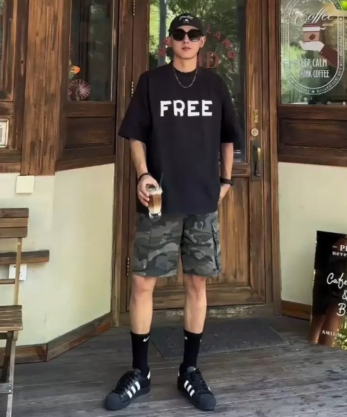 FreeZone（フリーゾーン）の「FREE ナンバー 3 プリントT シャツ（Tシャツ/カットソー・メンズ・ホワイト/ブラック/ネイビー/ピンク・FREE）」の8枚目の写真
