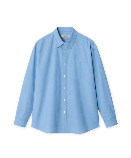 EDINBURGH CLUB(エディンバラクラブ)の「OVERSIZED SOLID SHIRT (BLUE)(シャツ/ブラウス・メンズ・ブルー・SMALL/MEDIUM/LARGE/X-LARGE)」の1枚目の写真