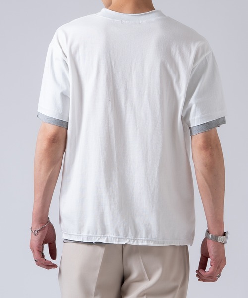 OXA(オグザ)の「フェイクレイヤードカットオフ半袖Tシャツ OXA(Tシャツ/カットソー・メンズ・ブラック/グレー/ホワイト・FREE)」の12枚目の写真