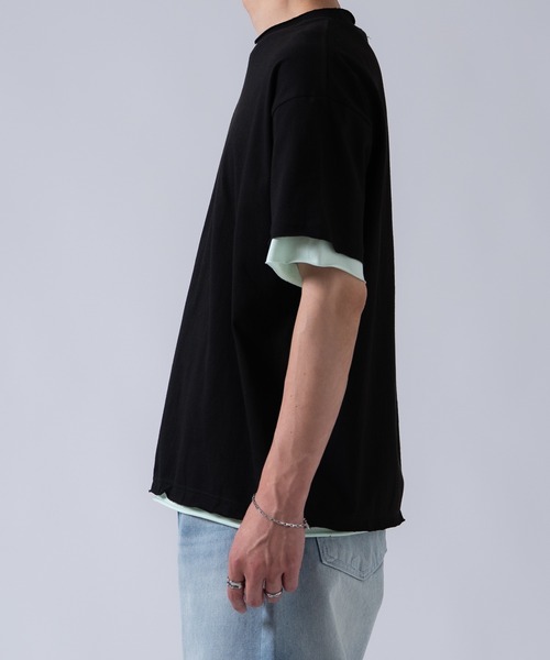 OXA(オグザ)の「フェイクレイヤードカットオフ半袖Tシャツ OXA(Tシャツ/カットソー・メンズ・ブラック/グレー/ホワイト・FREE)」の5枚目の写真