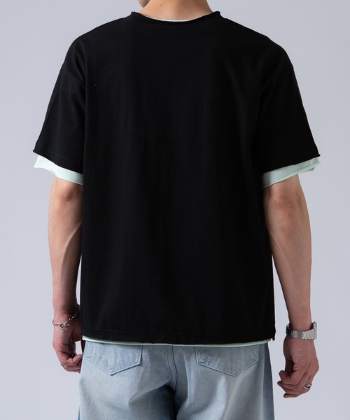 OXA(オグザ)の「フェイクレイヤードカットオフ半袖Tシャツ OXA(Tシャツ/カットソー・メンズ・ブラック/グレー/ホワイト・FREE)」の6枚目の写真