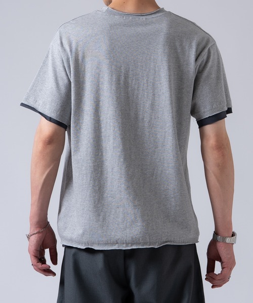 OXA(オグザ)の「フェイクレイヤードカットオフ半袖Tシャツ OXA(Tシャツ/カットソー・メンズ・ブラック/グレー/ホワイト・FREE)」の14枚目の写真