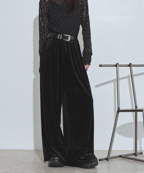 PAGEBOY(ページボーイ)の「クールベロアパンツ【接触冷感/ウエストゴム】(その他パンツ・レディース・ブラック/レオパード・FREE)」の14枚目の写真
