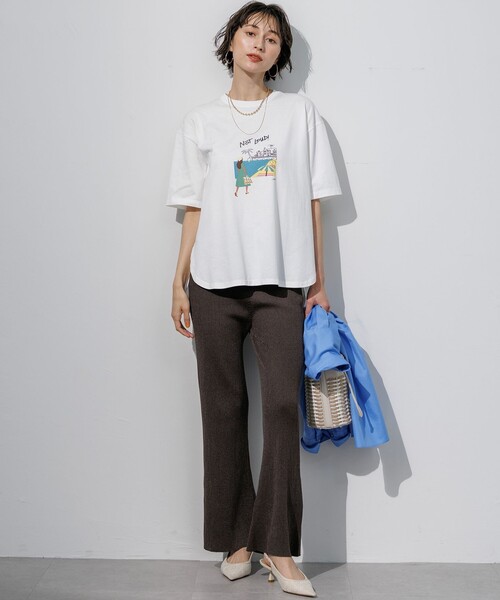 23区(ニジュウサンク)の「シアーニット パンツ(その他パンツ・レディース・グレー系/ダークブラウン系・38)」の4枚目の写真