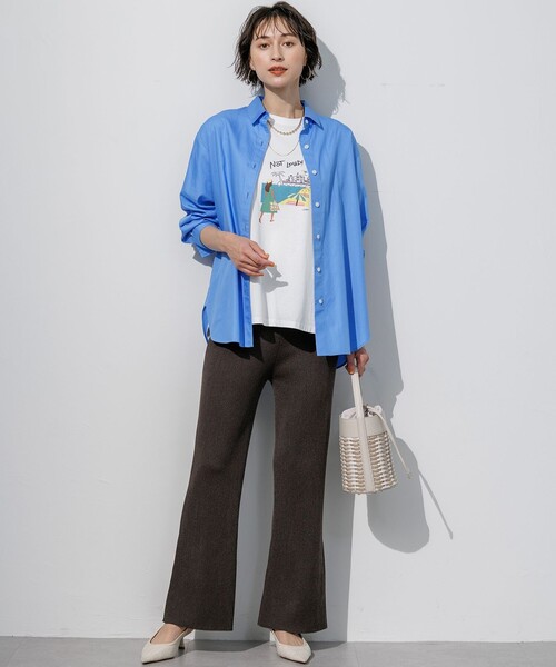 23区(ニジュウサンク)の「シアーニット パンツ(その他パンツ・レディース・グレー系/ダークブラウン系・38)」の6枚目の写真