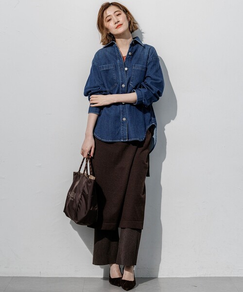 23区(ニジュウサンク)の「シアーニット パンツ(その他パンツ・レディース・グレー系/ダークブラウン系・38)」の8枚目の写真