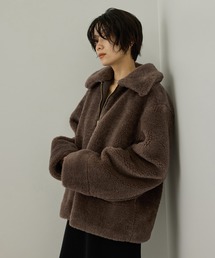 【WEB限定】スタンドカラージップアップボアブルゾン / 軽量