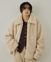 SALON adam et rope' | 【WEB限定】スタンドカラージップアップボアブルゾン / 軽量(ブルゾン)