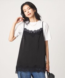 【WEB限定】＜at ease＞レースキャミ × Tシャツ セット