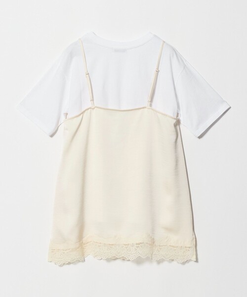 green label relaxing(グリーンレーベルリラクシング)の「【WEB限定】<at ease>レースキャミ × Tシャツ セット(Tシャツ/カットソー・レディース・ブラック/ホワイト・FREE)」の8枚目の写真