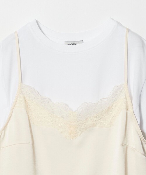 green label relaxing(グリーンレーベルリラクシング)の「【WEB限定】<at ease>レースキャミ × Tシャツ セット(Tシャツ/カットソー・レディース・ブラック/ホワイト・FREE)」の9枚目の写真