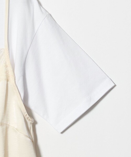 green label relaxing(グリーンレーベルリラクシング)の「【WEB限定】<at ease>レースキャミ × Tシャツ セット(Tシャツ/カットソー・レディース・ブラック/ホワイト・FREE)」の10枚目の写真