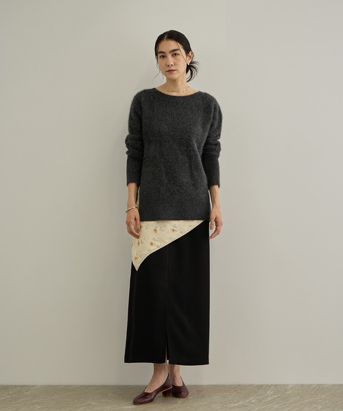 SALON adam et rope'(サロン アダム エ ロペ)の「【WEB限定】マットサテンセミフレアスカート / イージーケア・セットアップ対応(スカート・レディース・ブラウン/ブラック・FREE)」の21枚目の写真